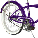 Tracer Smart Classic Lowrider Beach Cruiser Single Speed Bike Purple Rear Wheel