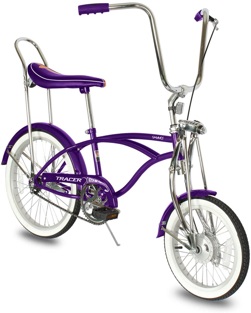 Tracer Smart Classic Lowrider Beach Cruiser Single Speed Bike Purple Right Angle View