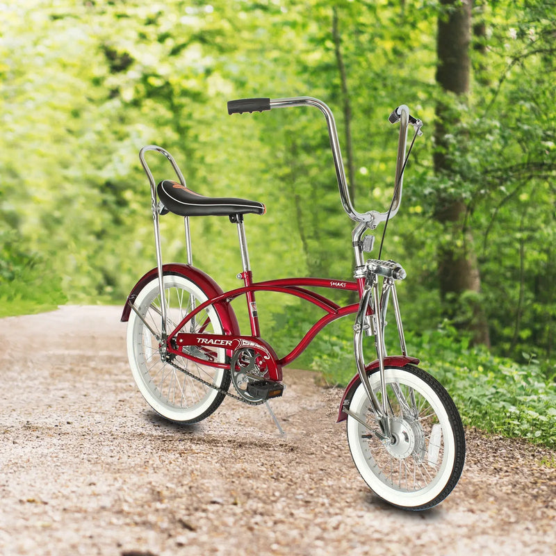 Tracer Smart Classic Lowrider Beach Cruiser Single Speed Bike Red Forest View