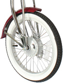 Tracer Smart Classic Lowrider Beach Cruiser Single Speed Bike Red Front Wheel