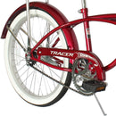 Tracer Smart Classic Lowrider Beach Cruiser Single Speed Bike Red Rear Wheel
