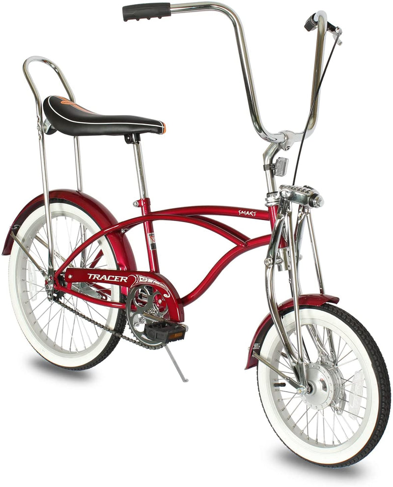 Tracer Smart Classic Lowrider Beach Cruiser Single Speed Bike Red Right Angle View