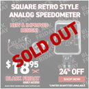 Square Retro Style Analog Speedometer