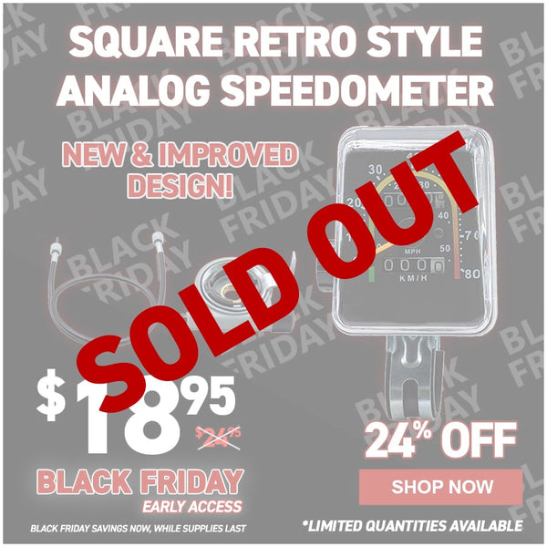 Square Retro Style Analog Speedometer
