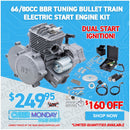 66/80cc BBR Tuning Bullet Train Electric Start Engine Kit - Silver