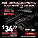 BBR Tuning 2L Seat Mounted Black Keg-Style Gas Tank