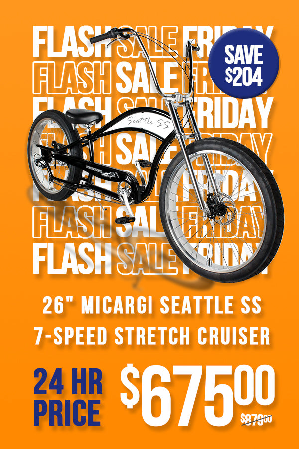 26" Micargi Seattle SS 7-Speed Stretch Cruiser Bicycle