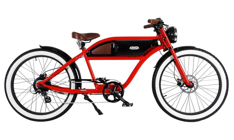Michael Blast 350/500W T4B - Greaser Cafe Style Electric Bike red/black bicycle side