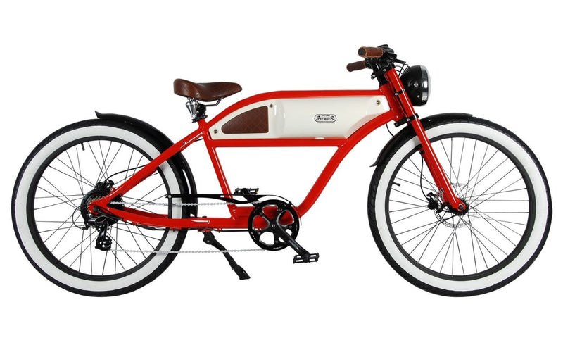 Michael Blast 350/500W T4B - Greaser Cafe Style red/white bicycle side