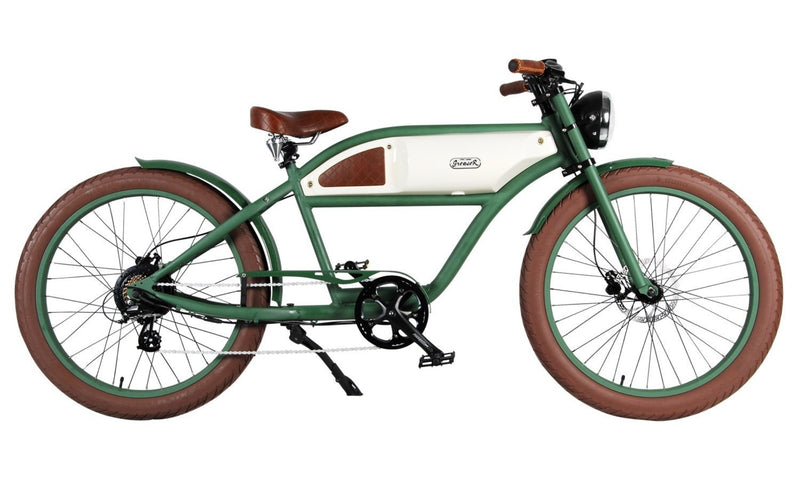 Michael Blast 350/500W T4B - Greaser Cafe Style Green/White bicycle side