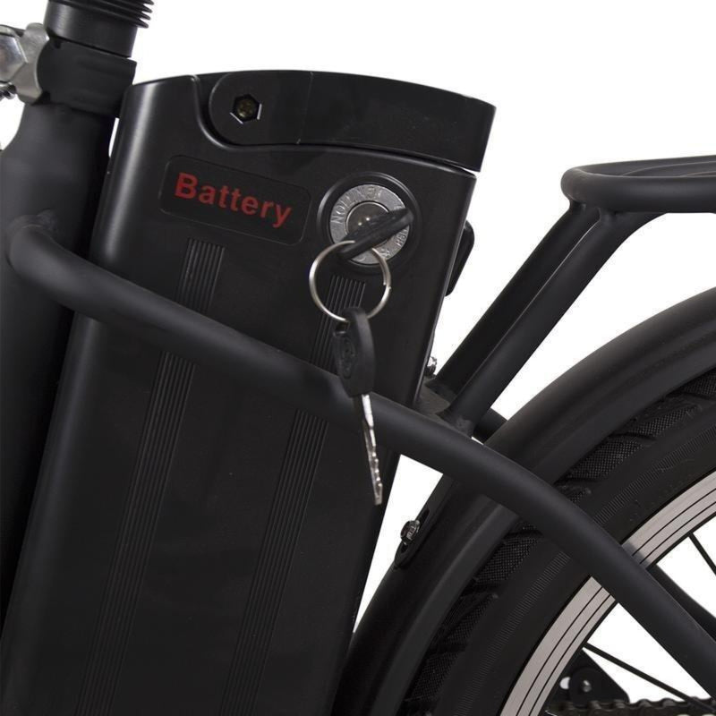 Nakto 250W Fashion Foldable City Black - battery installed in frame