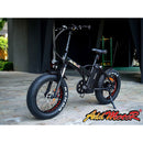 AddMotor 500W Motan M-150 Folding Fat Tire front of black bicycle
