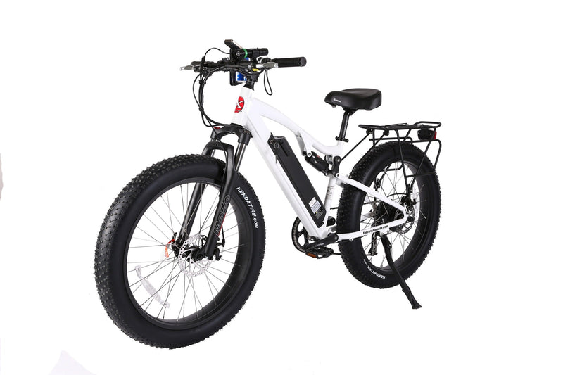 X-Treme 500W Rocky Road Fat Tire Mountain white bicycle front