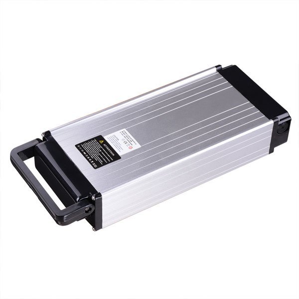 36v 14ah Electric Bicycle Lithium (Li-Ion) Battery with Mounting Rack - top of battery