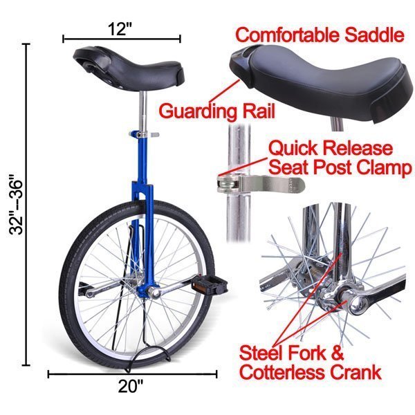 Gorilla 20 Inch Wheel Unicycle - diagram