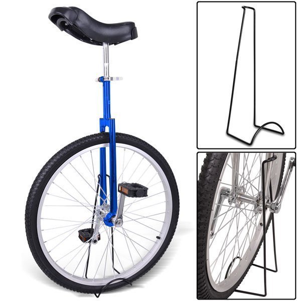 Gorilla 24 Inch Wheel Unicycle - blue with stand