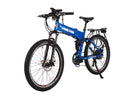 X-Treme 500W Baja Mountain Folding blue bicycle side
