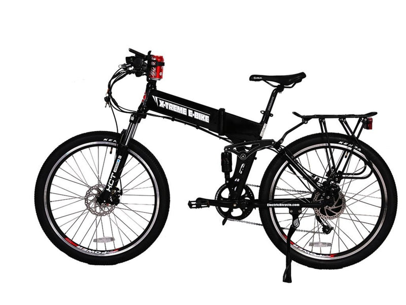 X-Treme 500W Baja Mountain Folding black bicycle side