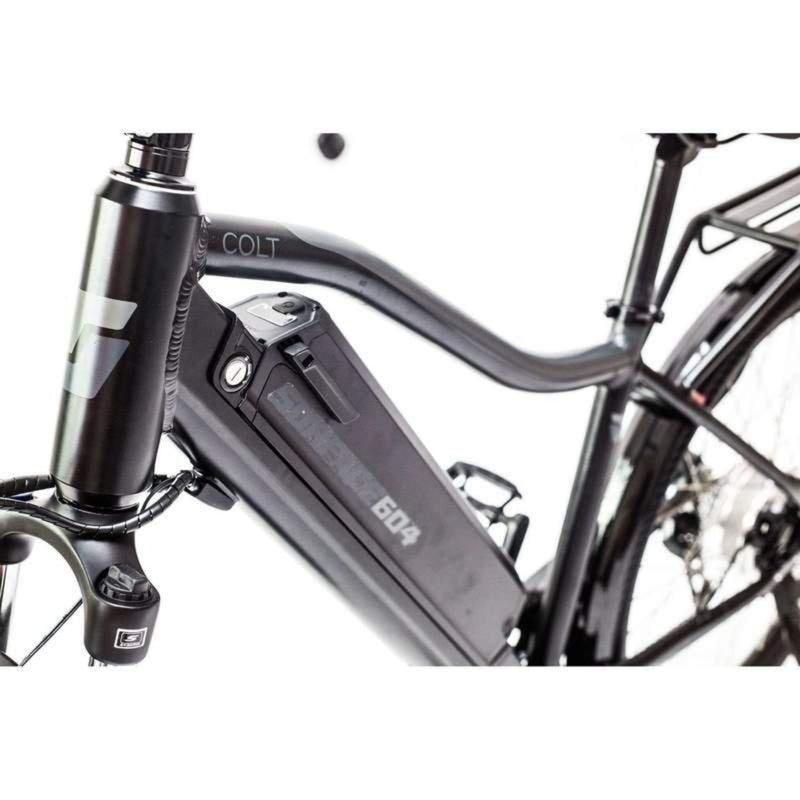 Surface 604 500W 604 Colt Electric Cruiser - Black - battery installed in frame