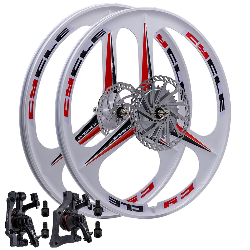 bicycle 3 spoke wheels BBR Tuning 26 Inch Heavy Duty 3 Spoke Motorized Bike Mag Wheel Set