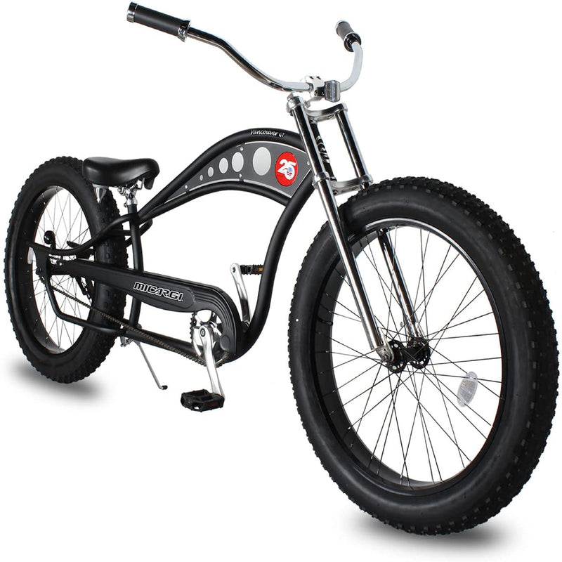 Beach Cruiser Micargi Vancouver Moon Matte Black Front