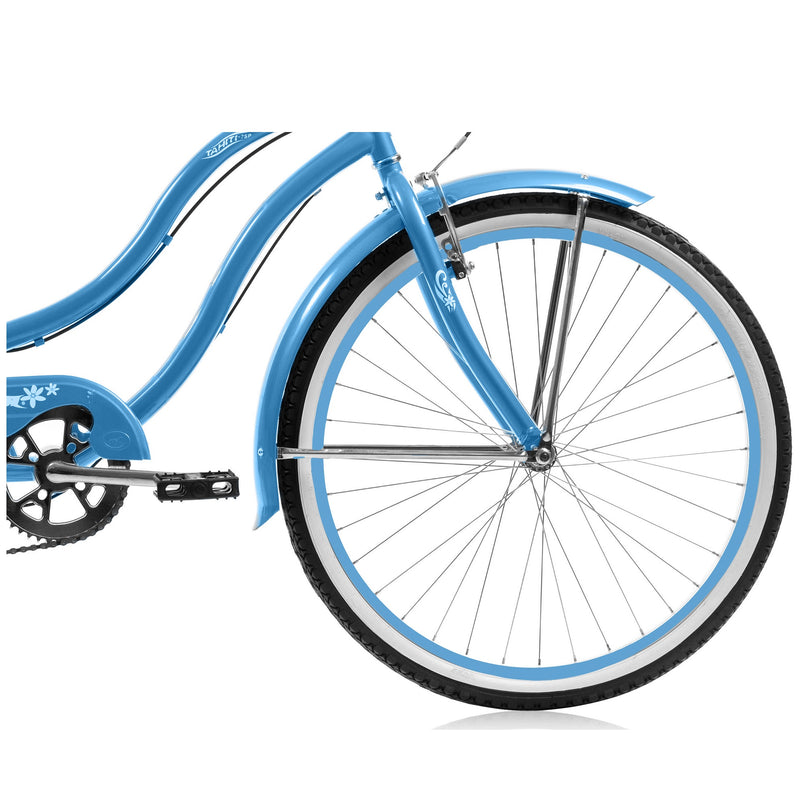 Bicycle Beach Cruiser Micargi Tahiti 24 7SP Womens Blue Front