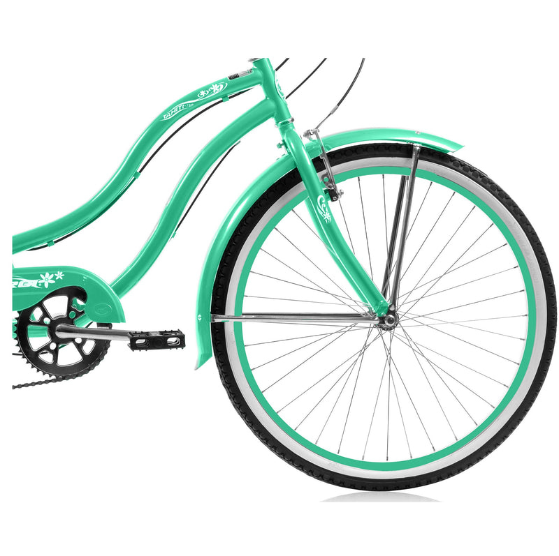 Bicycle Beach Cruiser Micargi Tahiti 24 7SP Womens Green Front