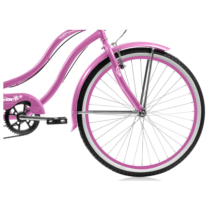Bicycle Beach Cruiser Micargi Tahiti 24 7SP Womens Pink Front