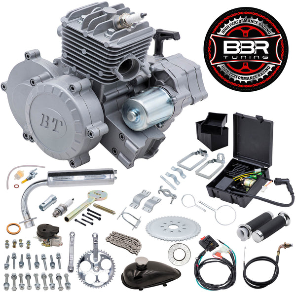 66/80cc BBR Tuning Bullet Train Electric Start Engine Kit - Silver - engine kit with parts