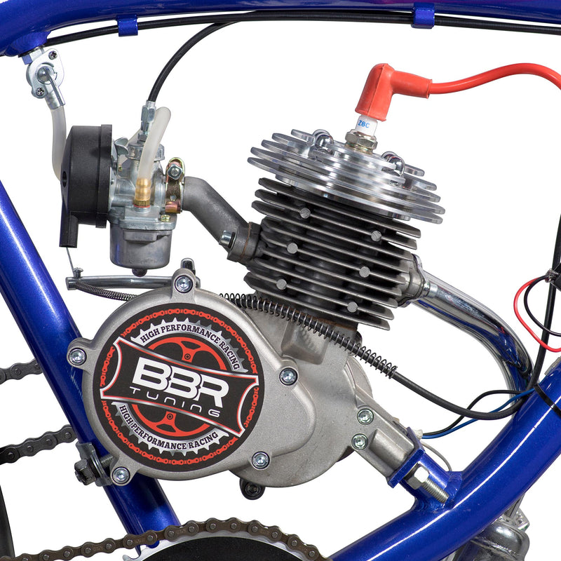 BBR Tuning Billet Aluminium High Compression Cylinder Head 66/80cc - Installed on Bike Side View