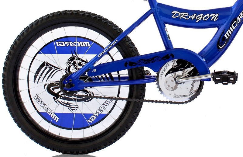 20'' Micargi Boys Dragon - blue - side of bicycle