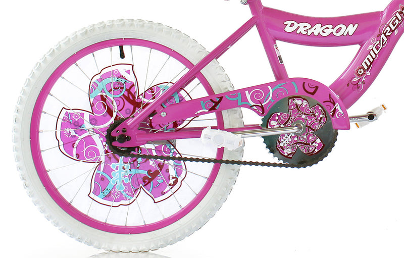 20'' Micargi Girls Dragon - pink - rear wheel