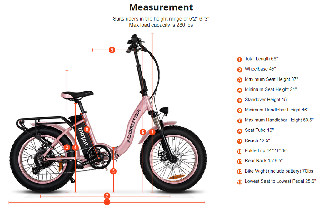 AddMotor 750W MOTAN M 140 P7 Step Thru Folding Electric Bike
