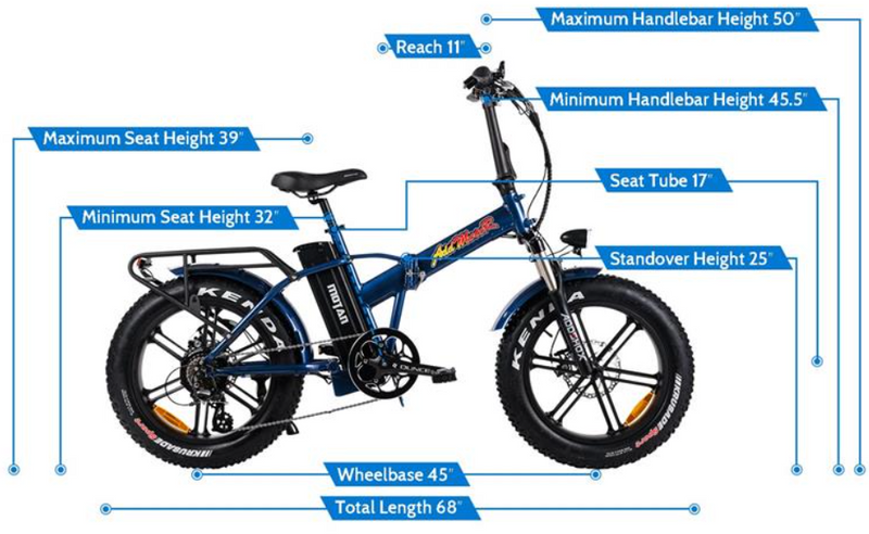 Electric Bike Addmotor Motan M-150 R7 Dimensions
