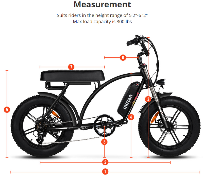 Electric Bike Addmotor M-60 R7 Dimensions