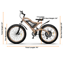Electric Bike Aostirmotor S18 1500 Snakeskin Dimensinons