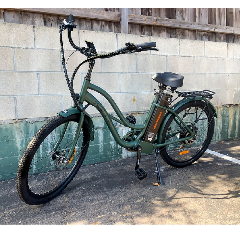 Electric Bike Coastal Cruiser 500W Classic Step Thru Green Left