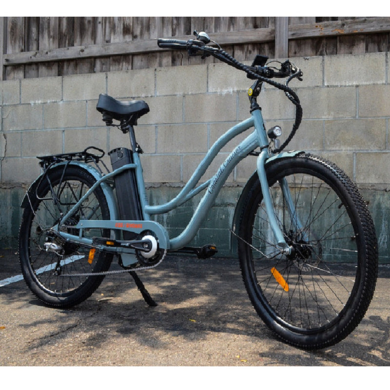 Electric Bike Coastal Cruiser 500W Classic Step Thru Grey Front