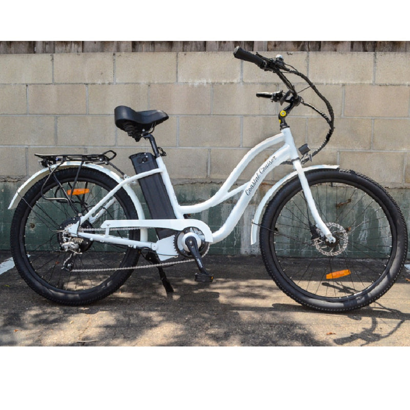 Electric Bike Coastal Cruiser 500W Classic Step Thru White Right