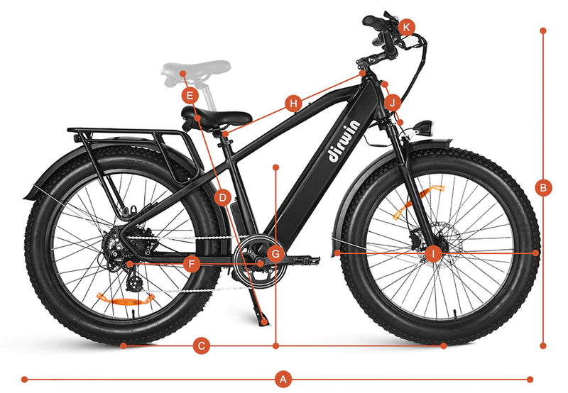 Electric Bike Dirwin Pioneer Step Over Dimensions