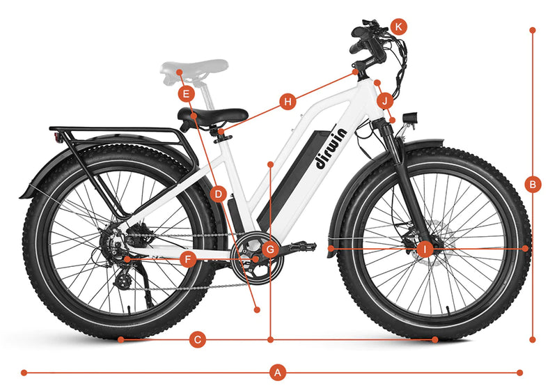 Electric Bike Dirwin Seeker Step Thru Dimensions