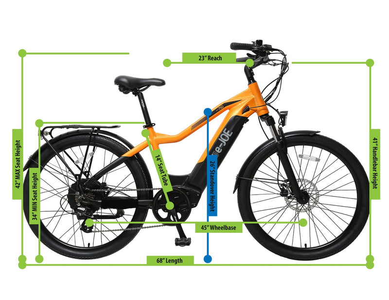 Electric Bike E-Joe Onyx Dimensions