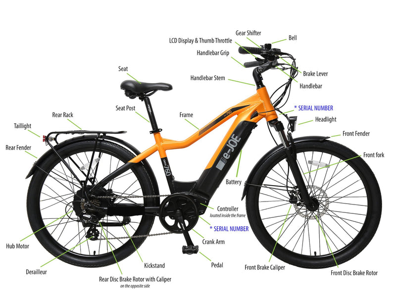 Electric Bike E-Joe Onyx Dimensions