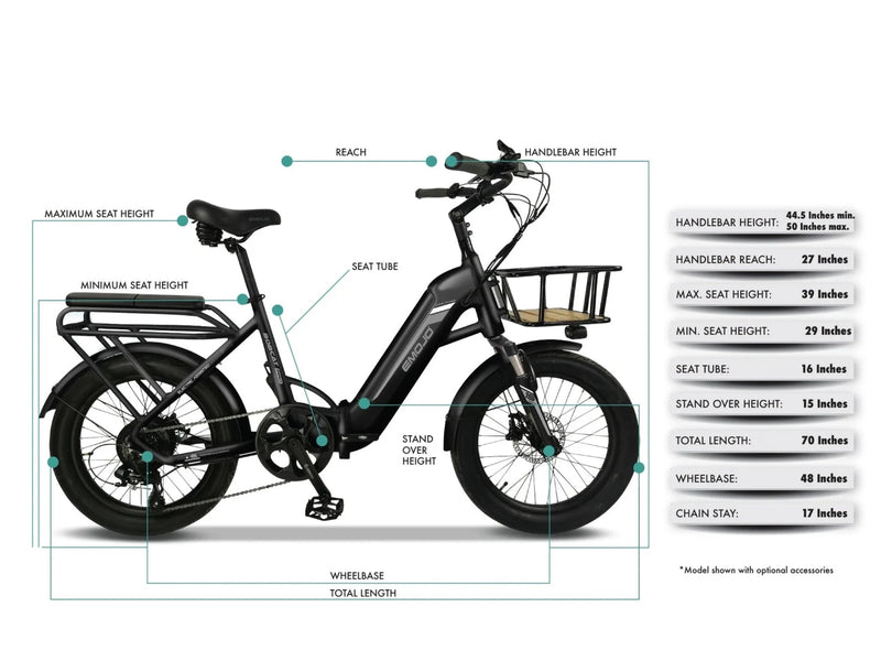 Electric Bike Emojo Bobcat Pro Dimensions