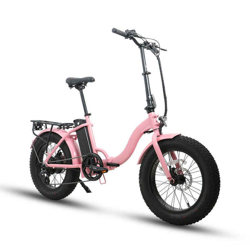 Electric Bike Eunorau Folding Step Thru Pink Front