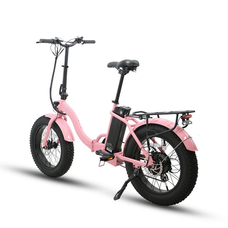 Electric Bike Eunorau Folding Step Thru Pink Rear