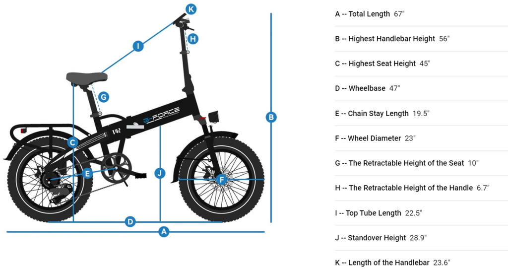 g-force folding electric bicycle G-Force 750W T42 Folding Fat Tire Electric Bike