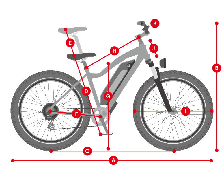 Electric Bike Himiway Cruiser Black Dimensions