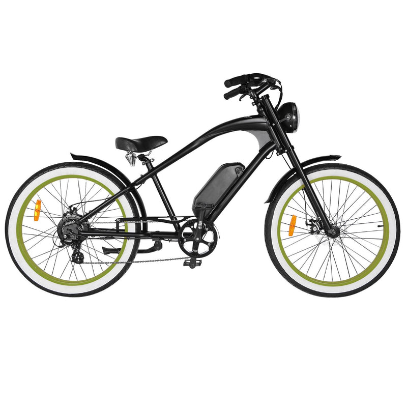 Electric Bike Michael Blast Vacay Hi Black Frame Green Rims