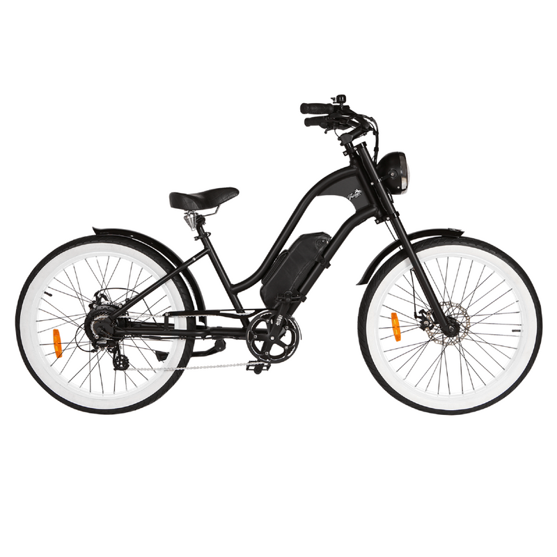 Electric Bike Michael Blast Vacay Lo Black Frame White Rims